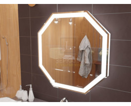 Зеркало с подсветкой для ванной комнаты в форме шестигранника Тревизо