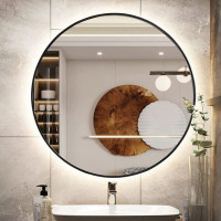 Зеркало с подсветкой для ванной комнаты Мун Блэк 135 см